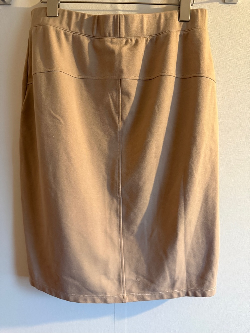 Eileen Fisher Beige Tencel Pencil Skirt Pull On Stretch Size Small